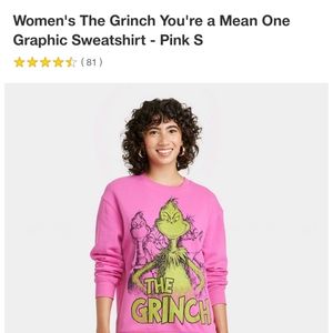 Viral Hot Pink Tik Tok Grinch You're a Mean One Target Sweatshirt Womens Sm